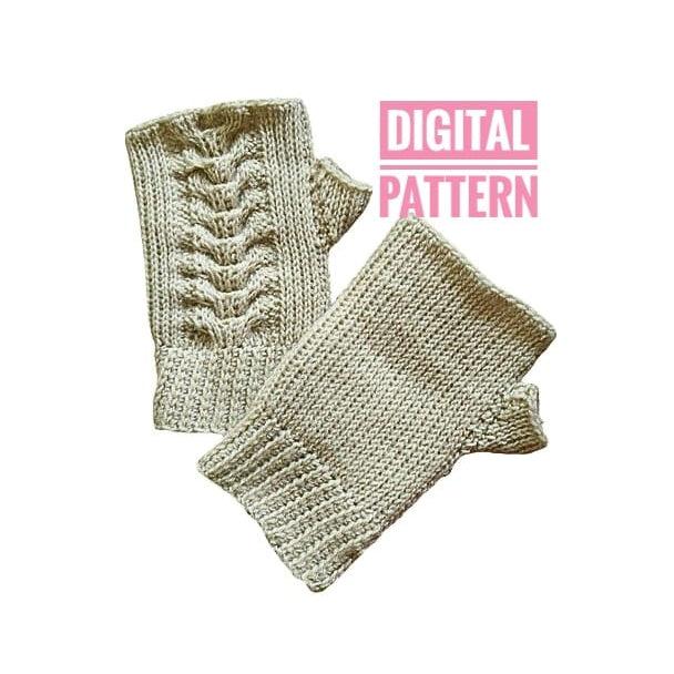 Desert Fern Tunisian Mitts