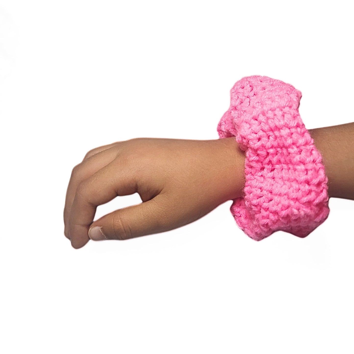 Blush Bloom Crochet Scrunchie