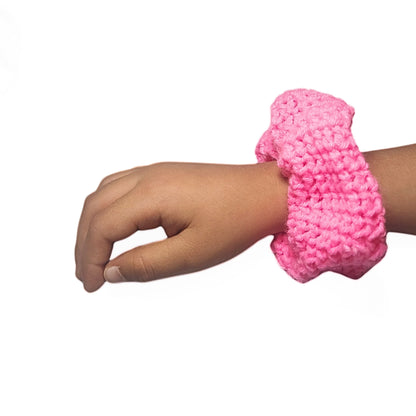 Blush Bloom Crochet Scrunchie