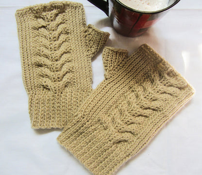 Desert Fern Tunisian Mitts