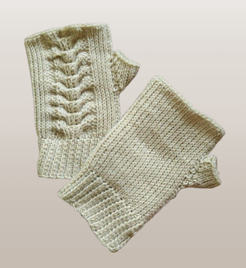 Desert Fern Tunisian Mitts
