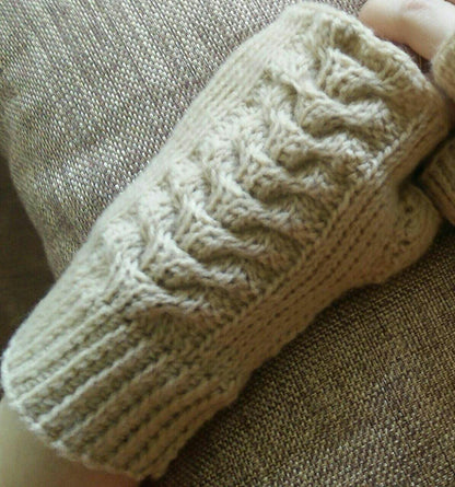 Desert Fern Tunisian Mitts